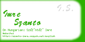 imre szanto business card